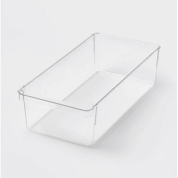 Medium Narrow Fridge and Pantry Organizer Bin - Brightroom: Clear PETG, Freezer-Safe, Hand Washable