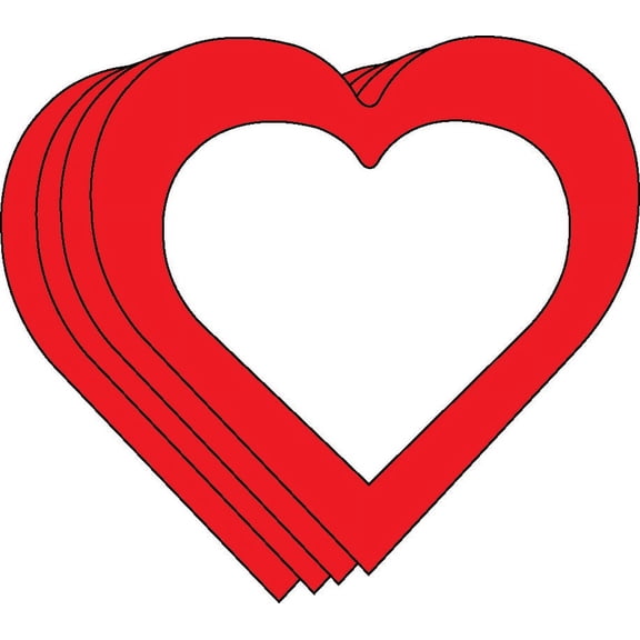Medium Open Heart Single Color Creative Cut-Outs- 2.25" x 2"