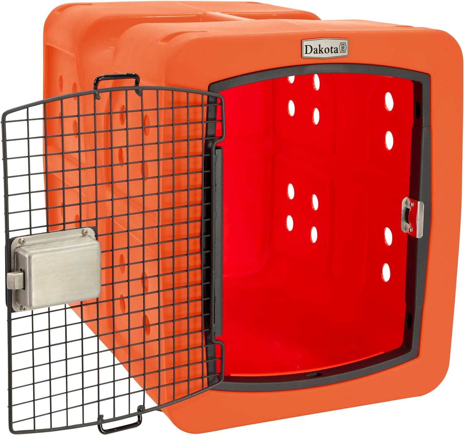 Curated visual reference: Fresh Look at Medium Orange Framed Dog Crate With Easy Grip Handle