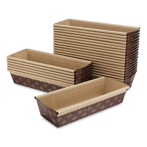 Medium Paper Baking Loaf Pan 50-Pack, 8 x 2.5 x 2 Inches