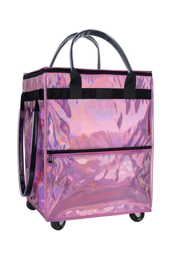 Medium Phantom Pink Rolling Utility Tote Cart