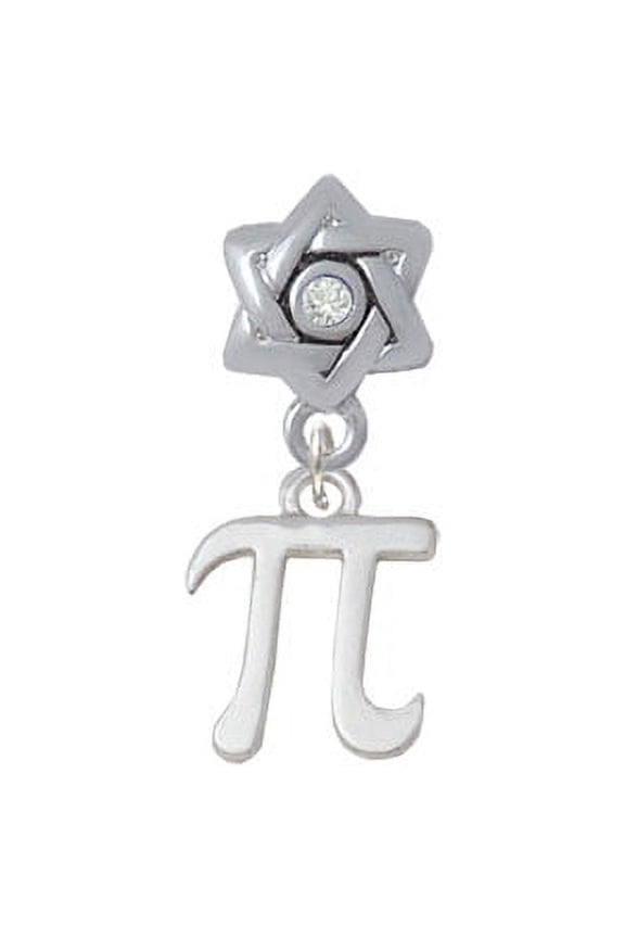 Medium Pi - Star of David with Clear Crystal Charm Bead