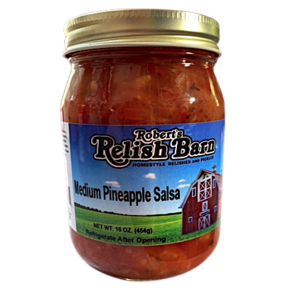 Medium Pineapple Salsa Homemade 16oz 1 Pint (473ml) Southern Gourmet Chunky Salsa- All Natural Ingredients