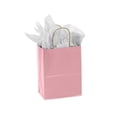 thumbnail image 1 of SSWBasics Medium Pink Paper Shopping Bags - 8 ¼”L x 4 ¾”D x 10 ½”H - Case of 100, 1 of 1
