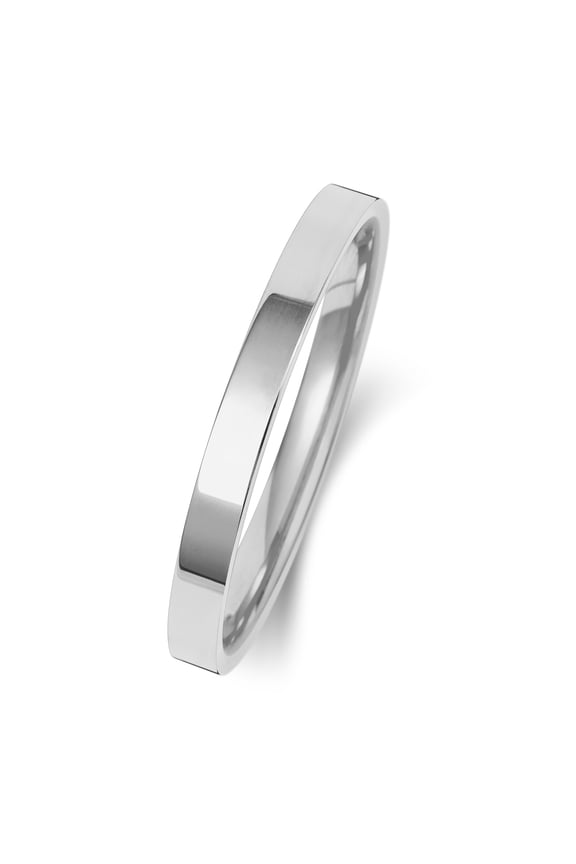 Medium Platinum 950 2mm Flat Court Comfort Men/Women Wedding Band/Ring