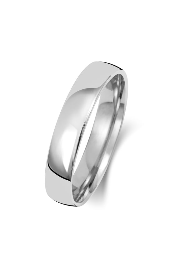 Medium Platinum 950 4mm Slight Court Comfort Men/Women Wedding Band/Ring