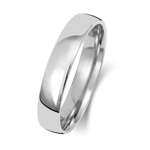 Medium Platinum 950 4mm Slight Court Comfort Men/Women Wedding Band/Ring