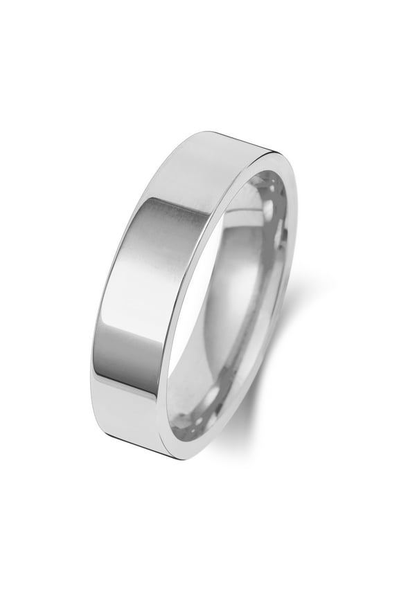 Medium Platinum 950 5mm Flat Court Comfort Men/Women Wedding Band/Ring
