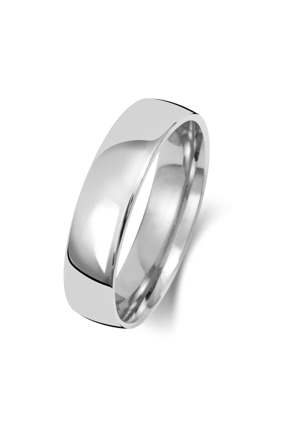 Medium Platinum 950 5mm Slight Court Comfort Men/Women Wedding Band/Ring