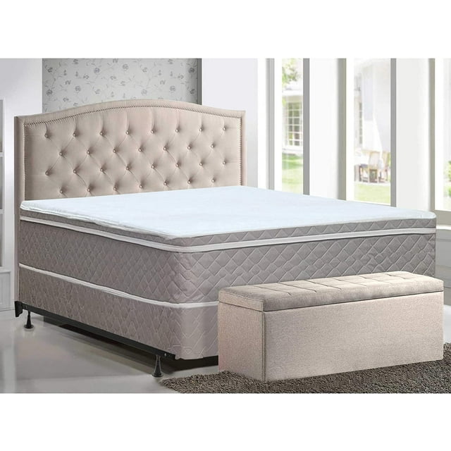 Medium Plush Eurotop Pillowtop Innerspring Mattress and 4" Low Profile