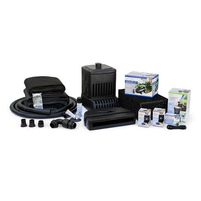 Medium Black PVC Pondless Waterfall Kit with LED Lights