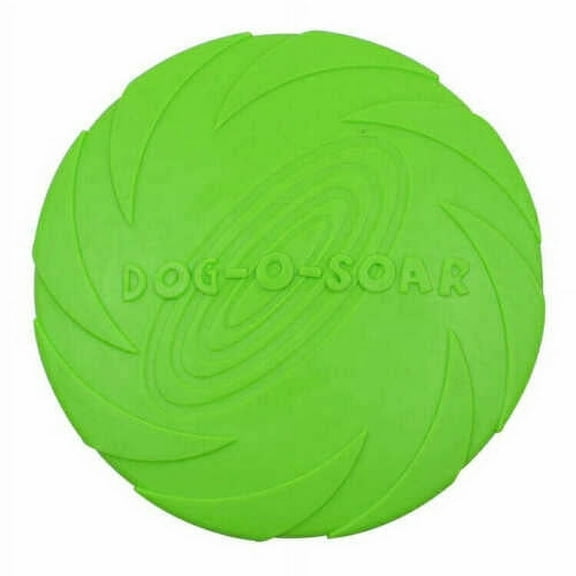 Medium Puppy Flyer Flexible Soft Catch Rubber Frisbee Durable Dog Toy - Green