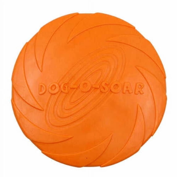 Medium Puppy Flyer Flexible Soft Catch Rubber Frisbee Durable Dog Toy - Orange