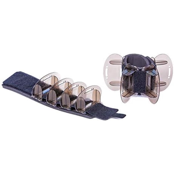 Medium Resistance Hybrid Aquatic Training Fin Set - Smoke | Aquatic Cuffs | Quick Start Guide | Leg Water Weights | Strength, HIIT & Swim Training | Pair (MRPCFIN)$$Sport & Recreation Other