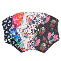 Medium Reusable Menstrual Pads,Breathable Mesh Surface Cloth Pads,10.23" Sanitary Pads Set with Wings for Women,Washable Overnight Cloth Panty Liners Period Pads-5PCS