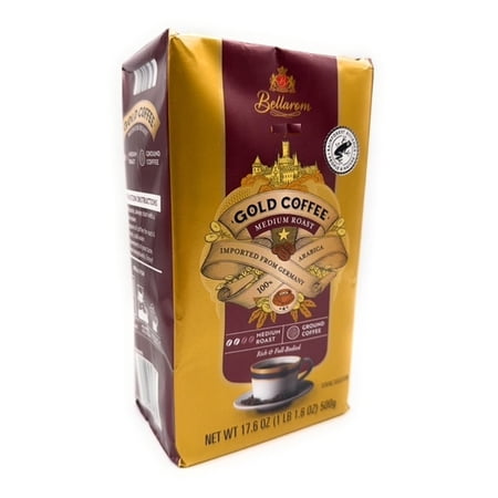 Medium Roast Ground Arabica Coffee, Rich and Full-Bodied Product of Germany, Bellarom 17.6/500g, 1Pack