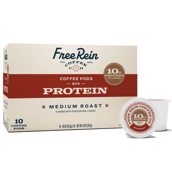 Free Rein Coffee Company Medium Roast Protein Pods (10 Count)