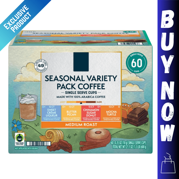 Medium Roast Spring Seasonal Coffee Pods, Variety Pack, 60 Count – Limited Edition Flavors