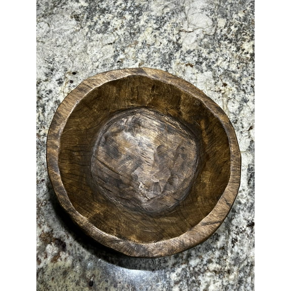 Medium Round Wood Dough Bowl - Brown