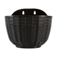 thumbnail image 1 of Medium Semi-Circular Wall Mounted Hanging Planter Plastic Ivy Flower Pot for Balcony Indoor Outdoor Home Garden Decor(Black), 1 of 7