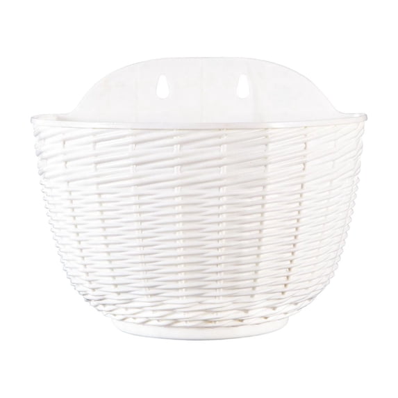 Medium Semi-Circular Wall Mounted Hanging Planter Plastic Ivy Flower Pot for Balcony Indoor Outdoor Home Garden Decor(White)