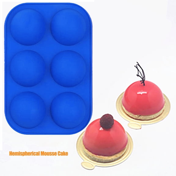 Medium Semi Sphere Silicone Mold for Cake, Chocolate, Jelly, Ice Cream (Blue, 1PC)