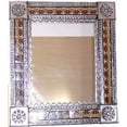 thumbnail image 1 of Medium Silver Greca C Mexican Tile Mirror, 1 of 2