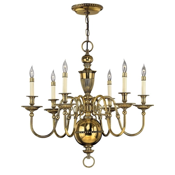 4416BB Hinkley Lighting Cambridge - Medium Single Tier Chandelier in Traditional Style - 29 Inches Wide by 26.5 Inches High