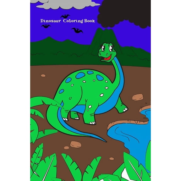 Medium Size 6x9 Version: Dinosaur Coloring Book : Medium Size 6x9 inch For Boys and Girls 35 Coloring Pages with Dinosaur Names Included (Series #1) (Paperback)