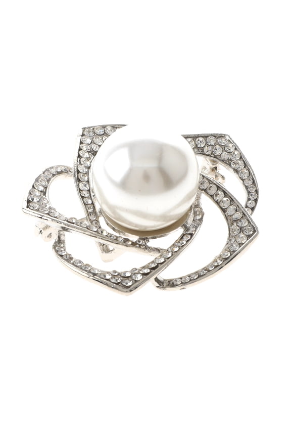 Medium Size Crystal Rose Brooch