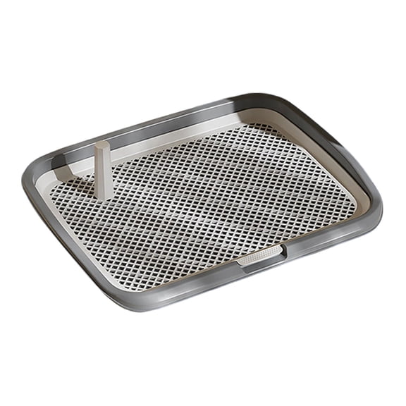 Medium Size Indoor Dog Potty Tray with Pee Post, Pet Training Pad Holder for Small Medium Dogs & Cats, Mesh Dog Litter Box for House Training (Size/Colour as Pictured)