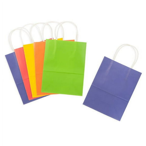 Medium-Size Primary Color Paper Gift Bags Value Pack: 8 x 10.25 inches, 13 pc