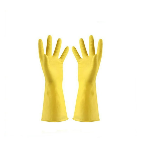 Medium Size Thickened Long Latex Cleaning Gloves Household Kitchen Dishwashing Rubber Gloves