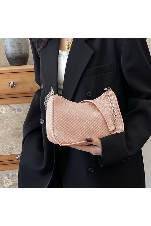 Medium Size Women's Crossbody Bag, Lightweight PU Leather Shoulder Purse with Long Strap, Compact Handbag for Phone Wallet Keys, Everyday Casual Bag for Dating Shopping Work(Pink)