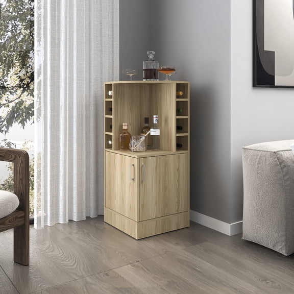 Medium-Sized Corner Bar Cabinet with Storage / Organize Bar Setup Efficiently
