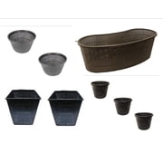 Medium Sized Plastic Pond Planting Baskets Combo Pack, Includes Total 8 Water Garden Pond Plant Plastic Slotted Mesh Plant Pots for Aquaponics and Hydroponics Water Garden Pond Planters