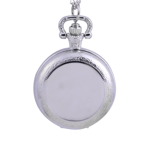 Medium Sized Silver Grooved Pocket Timepiece, Stainless Steel Shell with Textured Grooved Edges, Accessories for Graduation Gifts, formal Wear Pairings and Nostalgic Daily Carry