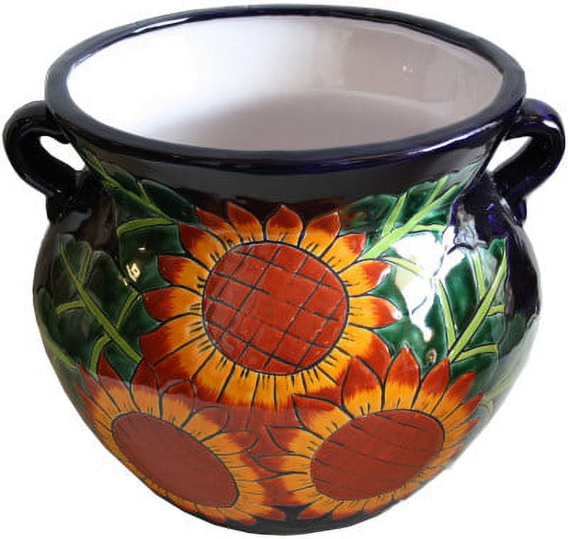 Medium-Sized Sunflower Mexican Colors Talavera Ceramic Garden Pot -  Walmart.com