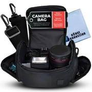 Medium Soft Padded Camera Bag Case for DSLR and Mirrorless Cameras   Fits Nikon, Canon, Sony, Pentax, Olympus, Panasonic, Samsung & More   Shockproof Protection for Lenses & Accessories