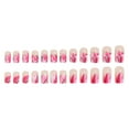 thumbnail image 1 of Medium Square False Nail Pink Flower Designs Press On Nail Full Cover Acrylic Artificial Nail Glossy Stick on Nail, 1 of 9