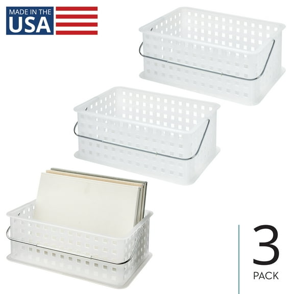 Medium Stackable Shower Caddy Basket for College Dorm or Bathroom - Shower Tote for Shampoo and Body Wash - Made in USA