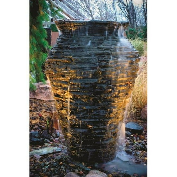 Medium Stacked Slate Urn Landscape Fountain Kit