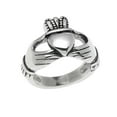 thumbnail image 1 of Medium Steel Stainless Celtic Claddagh Ring - Irish Symbol of Love, Loyalty & Friendship size 7, 1 of 3