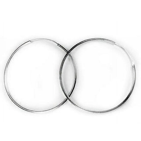 Medium Sterling Silver Endless 2" Hoop Earrings - 50mm Hoops