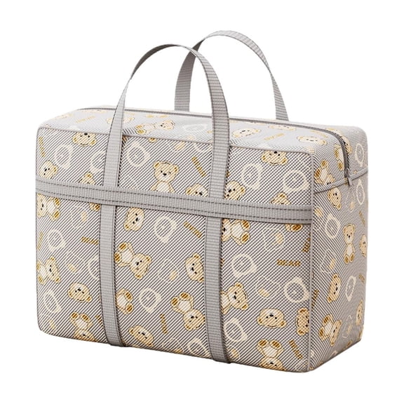 Medium Storage Bag for Clothes and Bedding, Heavy-Duty Tote with Reinforced Handles, Double Zipper Closure for Moving Travel Dorm Organization, Space-Efficient Design