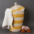 thumbnail image 1 of Medium Laundry Basket Lid Hood Yellow White, 1 of 2