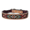 thumbnail image 1 of Medium Strong Genuine Leather Dog Collar Beaded Hand Tooled Hilason, 1 of 4
