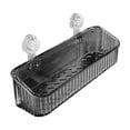 thumbnail image 1 of Medium Suction Cup Bathroom Shelf, No-Drill Wall Mounted Storage Rack, 9.25x5.51x3.62 Inch Organizer for Small Items, Clear and Gray Options, Sturdy Plastic for Bathroom and Kitchen Use, 1 of 6