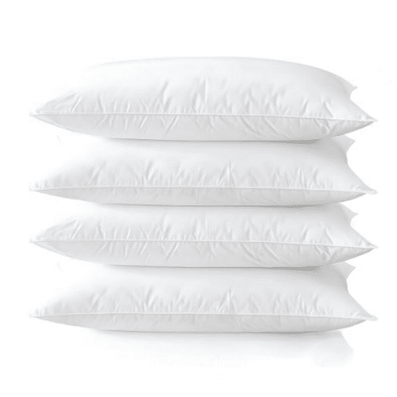 Medium Support Bed Pillows Standard Size Set of 4 Pack for  20"x26", Hypoallergenic Skin Friendly Down Altative Filling for Side Stomach Back S per Mac
