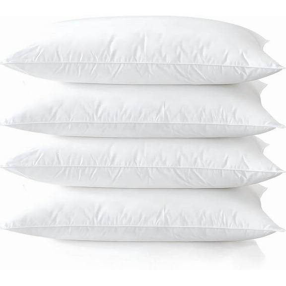MY Medium Support Bed Pillows Standard Size Set of 4 Pack for Sleeping 20"x26", Hypoallergenic Skin Friendly Down Alternative Filling for Side Stomach Back Sleeper Machine Washable